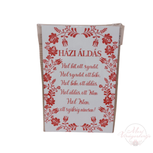 Kalocsai mintás Házi Áldás tábla