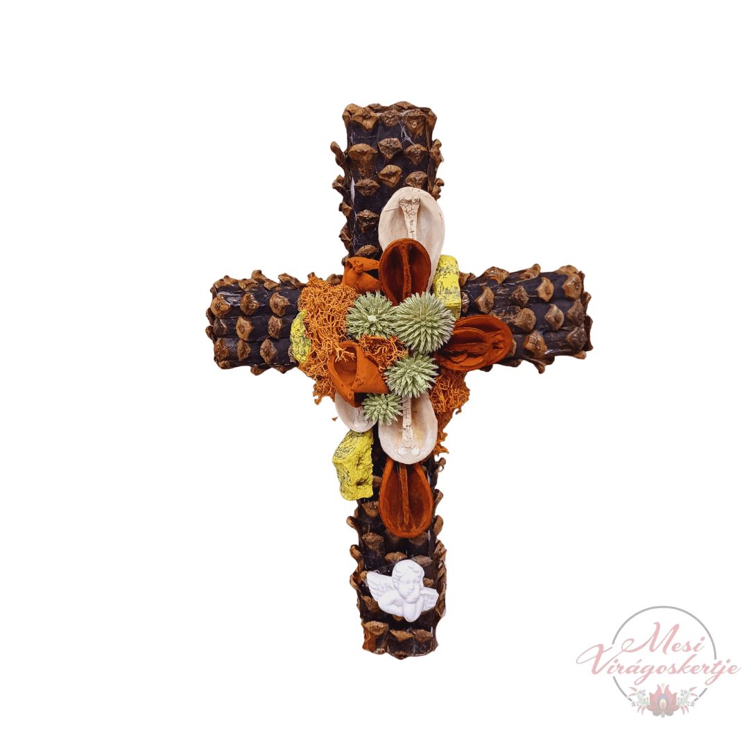 Többféle kereszt sírdísz – Szárazvirág dísz, 30×21 cm - Image 3
