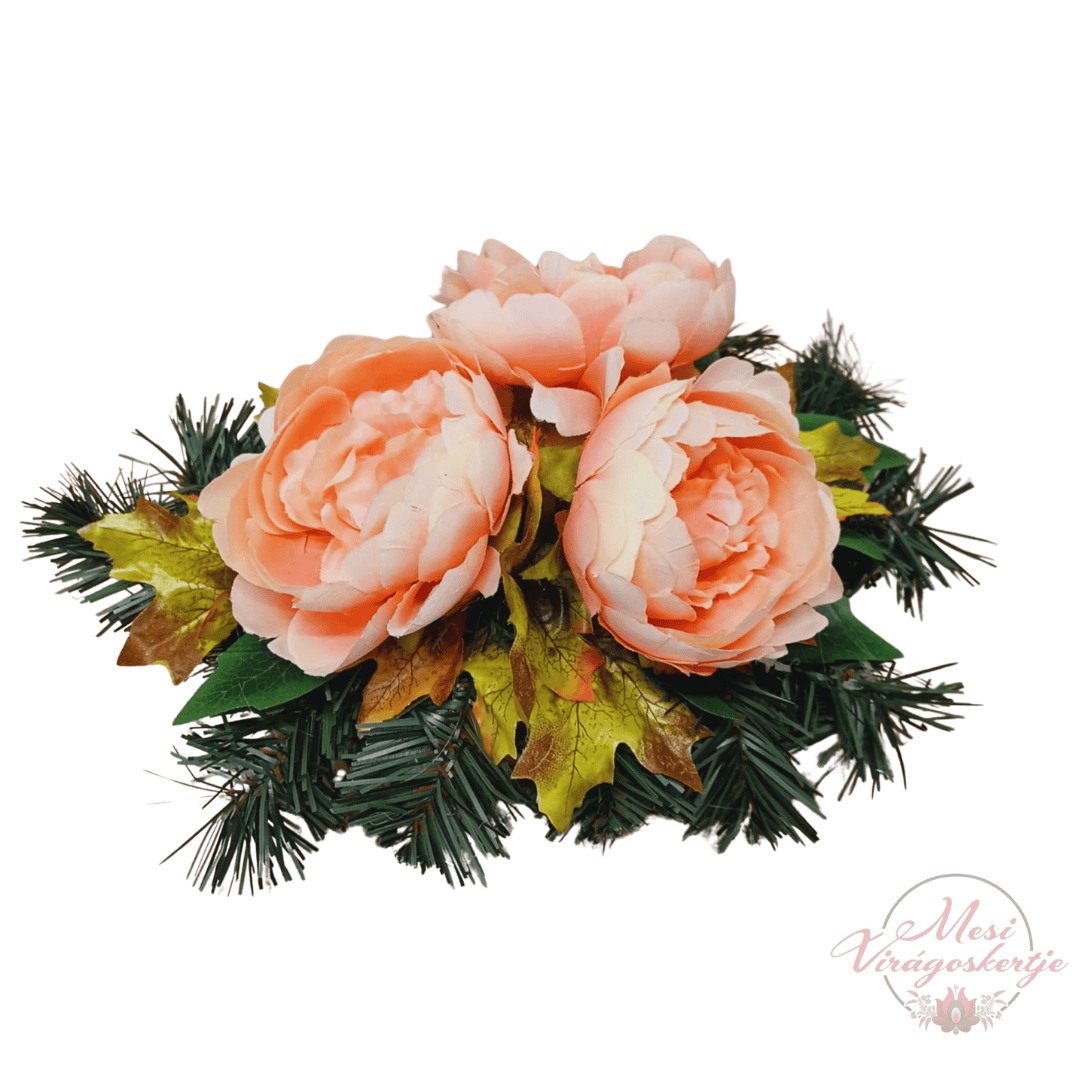 Többféle színű temetői sírdísz 3 virággal - Image 2