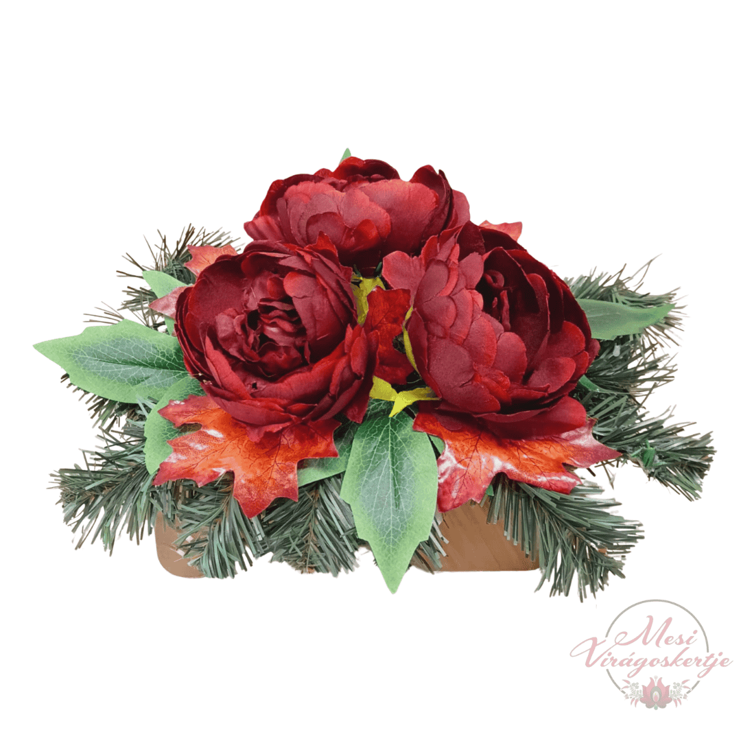 Többféle színű temetői sírdísz 3 virággal - Image 3