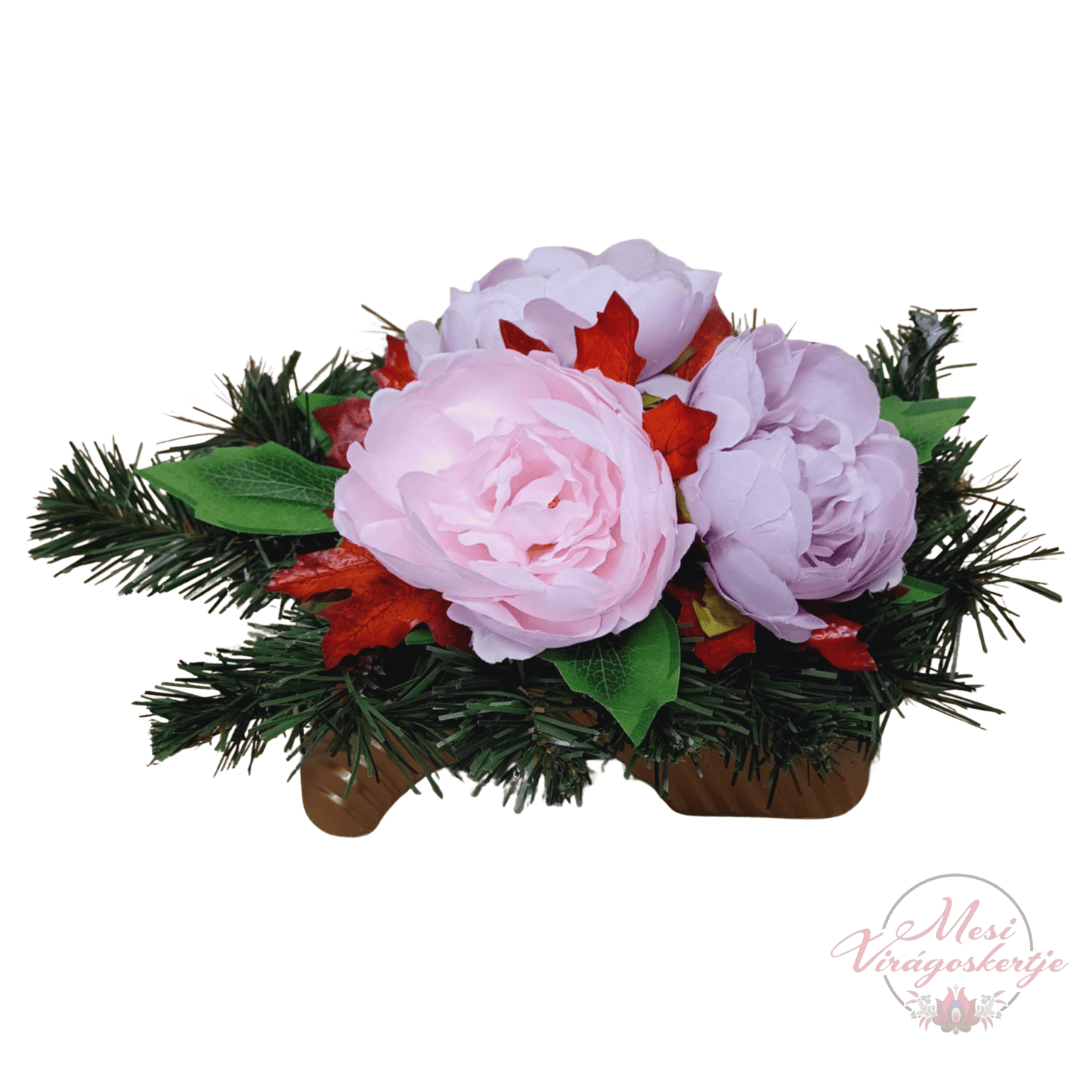 Többféle színű temetői sírdísz 3 virággal - Image 4