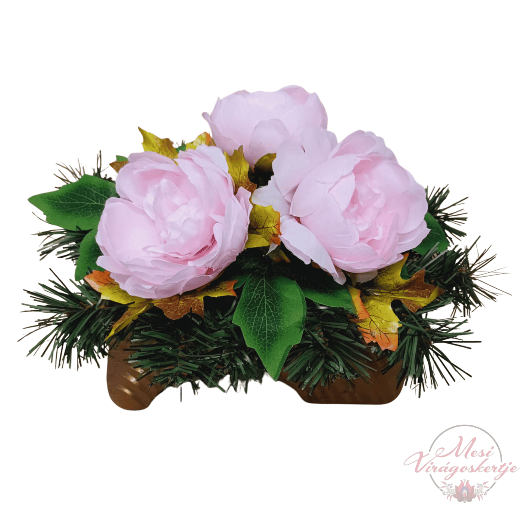 Többféle színű temetői sírdísz 3 virággal - Image 5