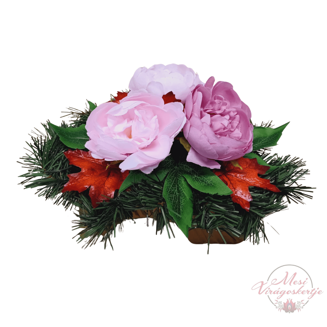 Többféle színű temetői sírdísz 3 virággal - Image 6