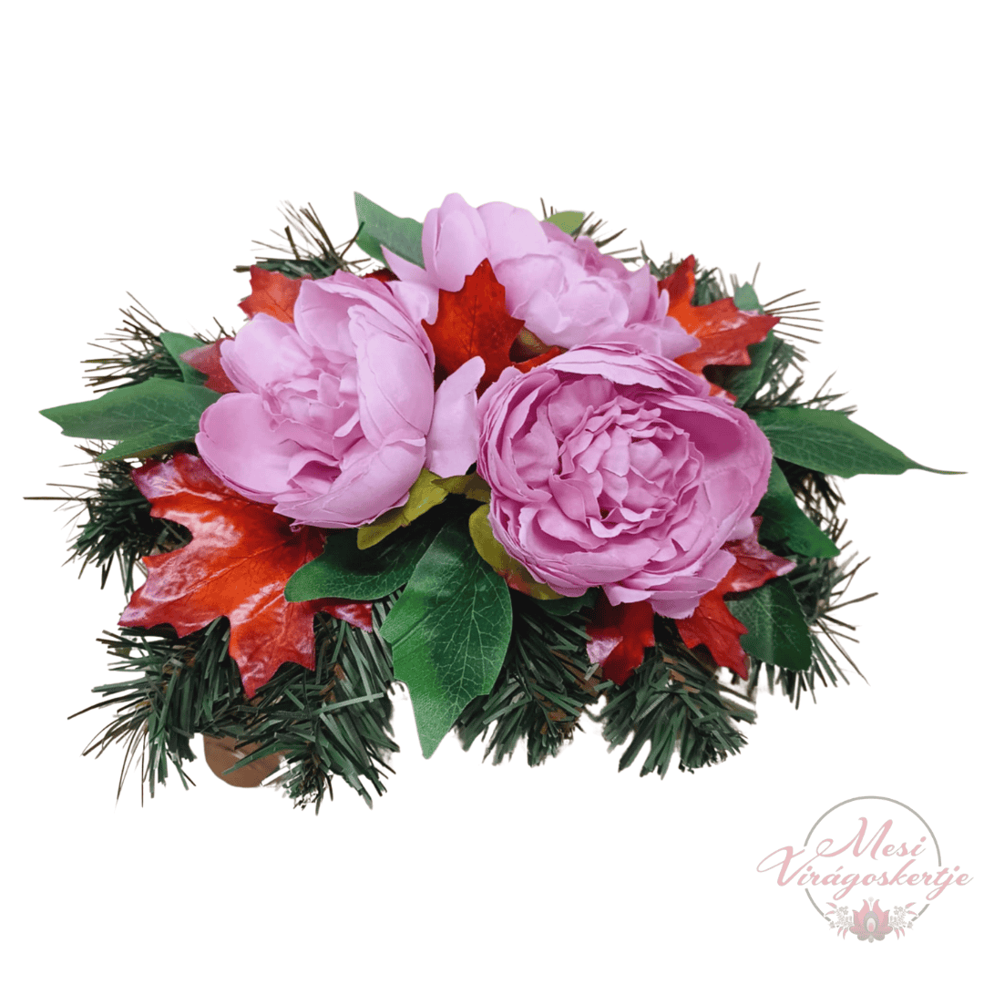 Többféle színű temetői sírdísz 3 virággal - Image 7