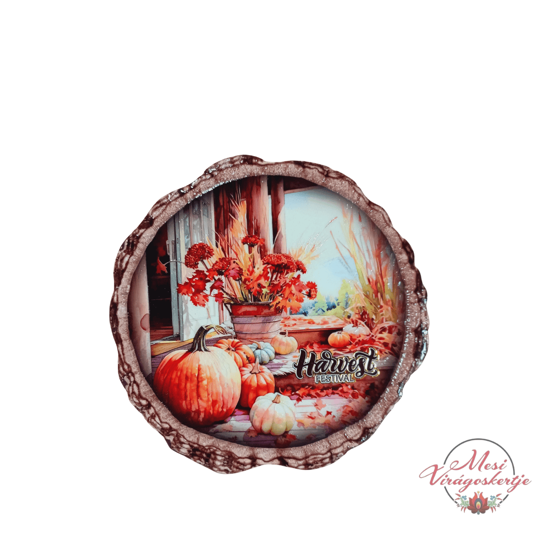 Őszi edényalátét sütőtök mintával és Harvest Festival felirattal