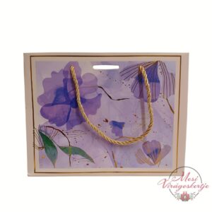 Prémium lila ajándéktáska arany díszítéssel