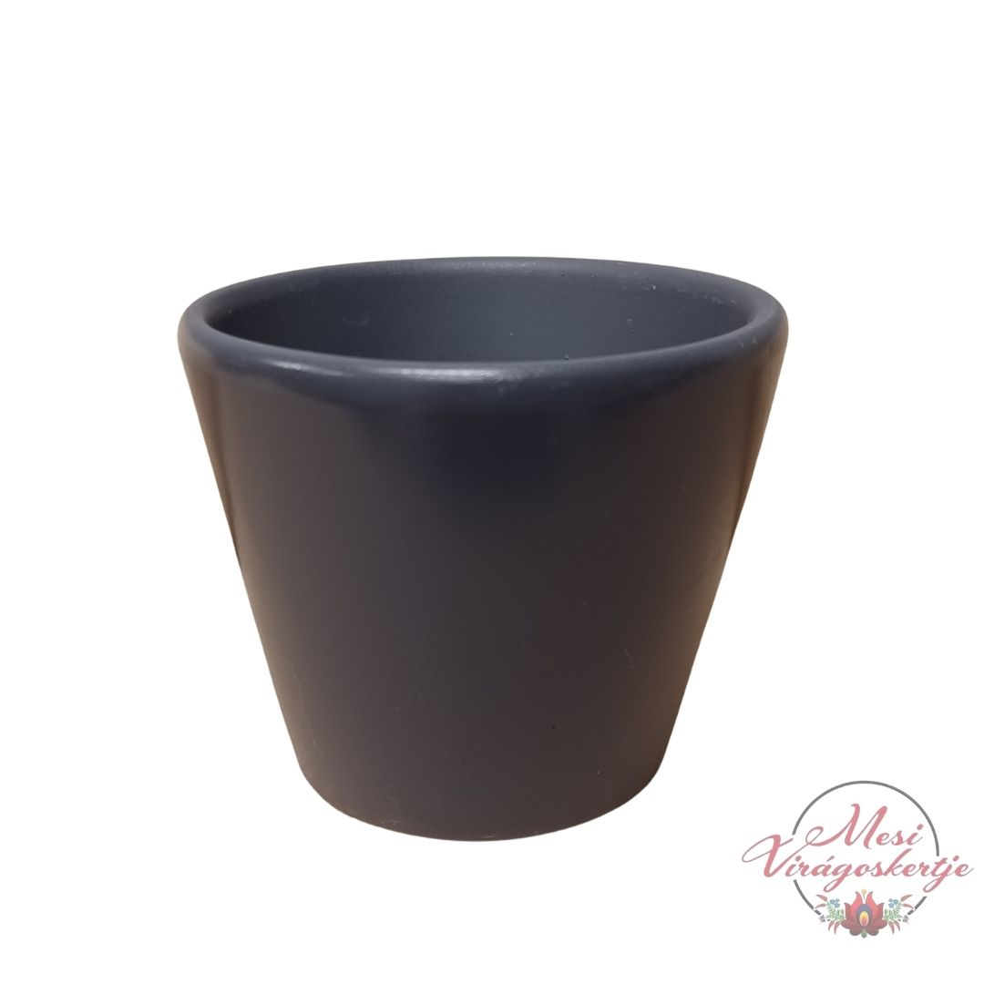 Kerámia kaspó antracit színben, letisztult formával