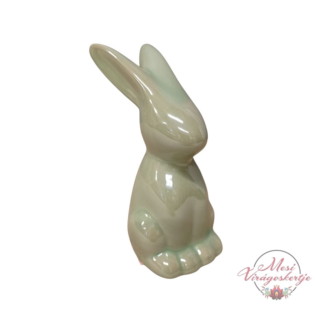 Pasztell zöld kerámia nyuszi dekoráció