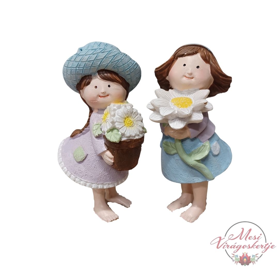Mesés gyerekfigurák Piri és Panna, virágos dekorációs figurák