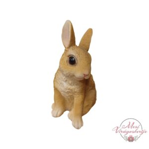 Nyuszi figura dekoráció, barna színű, ülő nyúl dísz