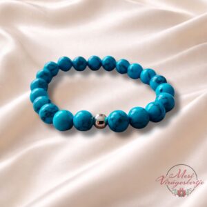 Ásvány gyöngy karkötő rugalmas fűzéssel természetes megjelenéssel