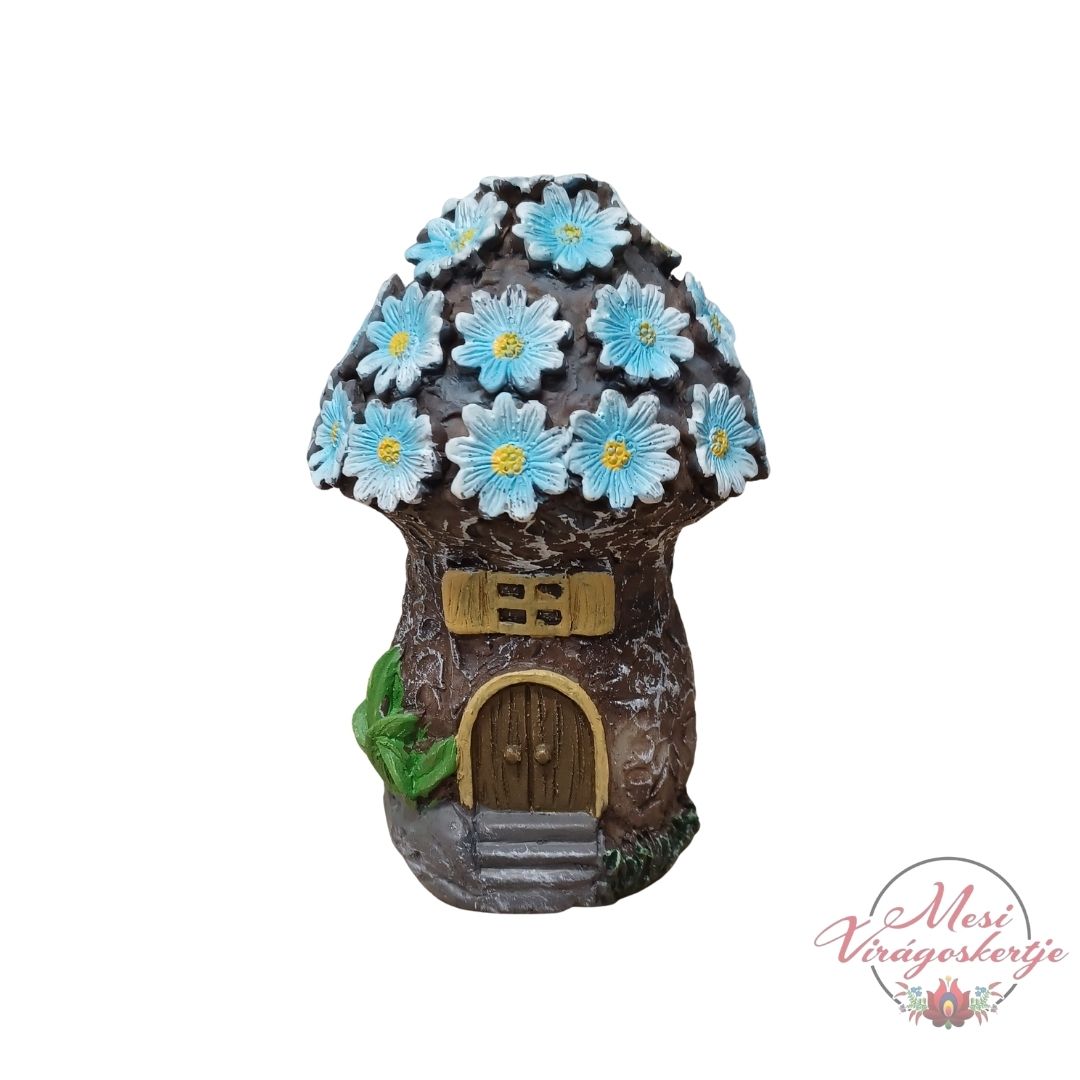 Virágos mini manóház dekoráció, mesés kis házikó többféle színben