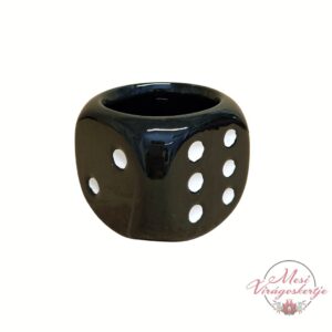 Dobókocka formájú fekete virágkaspó kerámia dekor kaspó