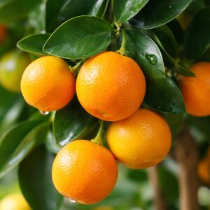 Kalamondin narancs Citrus mitis termések közelről ágon