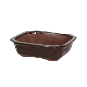 Barna kerámia bonszaicserép téglalap alakban, 26 cm