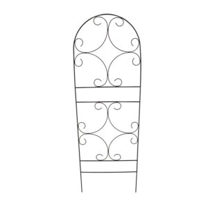 Fekete csigavonalas növénytámasz L méretben, 170,3 cm