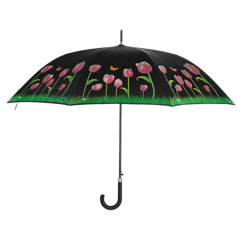 Esőre pirosra színváltó tulipános esernyő 116 cm